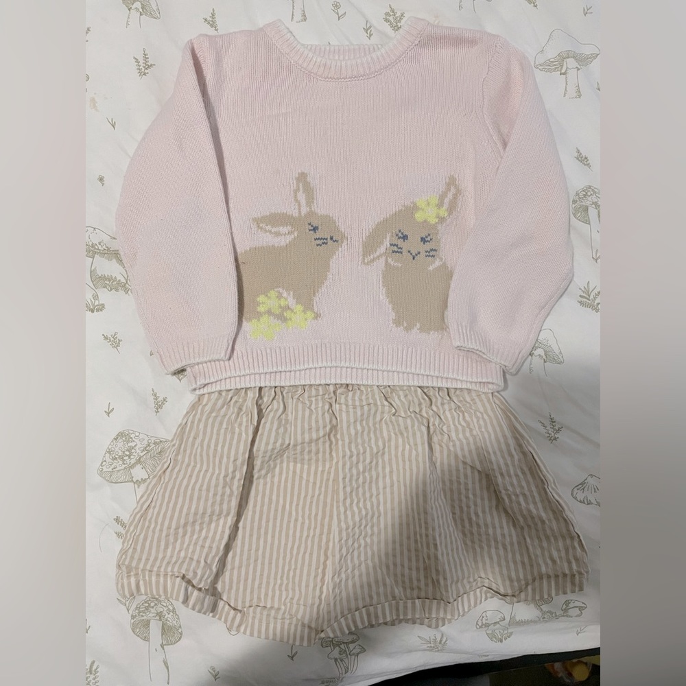 Wonder Nation | size 2T girls 2-piece bunny sweater and skirt set |